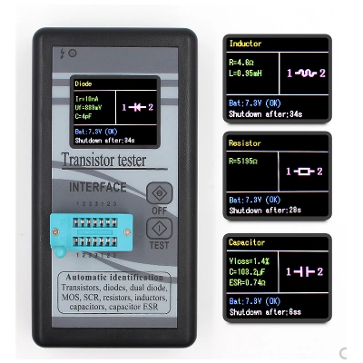 Multi-purpose Transistor Tester LCR Meter TFT Color Display for Diode Thyristor Capacitance Resistor MOSFET ESR Inductor