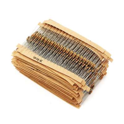 75 Values 1 ohm~ 10M ohm Electric 1500pcs 1/4W Carbon Film Resistors Assorted kit 5% 8X2mm Carbon Film Resistor Set pack