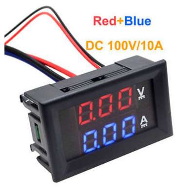 DSN-VC288 DC 100V 10A Voltmeter Ammeter Blue + Red LED Amp Dual Digital Volt Meter Gauge Voltage Current Home Use Tool