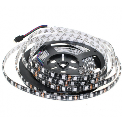 A2-White 300 leds Black PCB LED Strip 5050 DC12V Flexible LED Light 60 LED/m 5m/lot RGB White