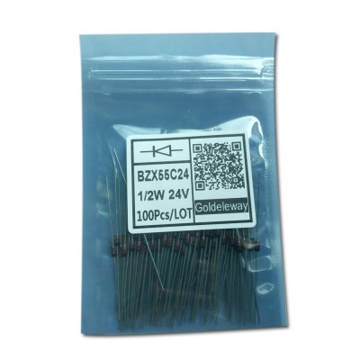 Zener diode - Invention Zener Diodes BZ55C24 1/2W 24V Single 6% 500mW Automotive 2-Pin DO-35 d2058 transistor