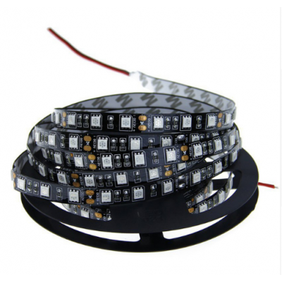 A2-WW Black PCB LED Strip 5050 DC12V Flexible LED Light 60 LED/m 5m/lot RGB IC Warm White for Home Lighting