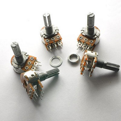 F244-02 Dual Stereo Potentiometer Pot B100K 100K shaft 15mm 15 shaft =15 6Pin Shaft WH148 Ohm R Amplifier