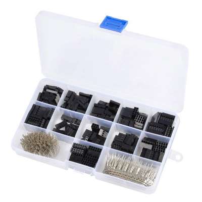 Eiechip 620pcs Pitch Connector 2.54mm, Cable Jumper Wire Pin Header Housing Kit, Male Crimp Pins+Female Pin Terminal Connector F